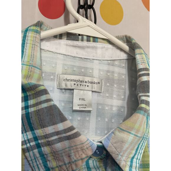 Christopher & Banks PXL Plaid Button Up Shirt - Picture 4 of 12